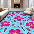 thumbnail image 1 of ODIKA 5'x7' Machine Washable Non-Slip Area Rug, Nordic Blossom Dream with Abstract Flower Mosaic Motif High Traffic Rug, Pink, 634572, 1 of 7