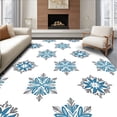 thumbnail image 1 of ODIKA 5'x7' Machine Washable Non-Slip Area Rug, Nordic Frosted Snowflake Motif Winter Holiday High Traffic Rug, White, 629468, 1 of 7