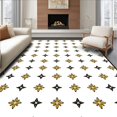 thumbnail image 1 of ODIKA 5'x7' Machine Washable Non-Slip Area Rug, Nordic Inspired Interlocking with Gold Festoon Flourishes High Traffic Rug with Pad, White, 734493, 1 of 8