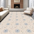 thumbnail image 1 of ODIKA 5'x7' Machine Washable Non-Slip Area Rug, Nordic Snowburst with Accents and Whimsical Swirl Motifs High Traffic Rug with Pad, Beige, 639874, 1 of 8
