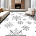 thumbnail image 1 of ODIKA 5'x7' Machine Washable Non-Slip Area Rug, Nordic Snowflake Motif Super with Crystalline Design High Traffic Rug with Pad, White, 615790, 1 of 8