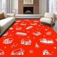 thumbnail image 1 of ODIKA 5x7 Machine Washable Non-Slip Area Rug, North Pole Express Yuletide Bathroom Decoration High Traffic Rug with Pad, Red, 607907, 1 of 8