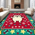thumbnail image 1 of ODIKA 5'x7' Machine Washable Non-Slip Area Rug, Novelty Glowing Pet Joke Winter Festivity Tapestry High Traffic Rug with Pad, Red, 608083, 1 of 8