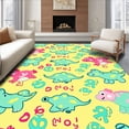 thumbnail image 1 of ODIKA 5'x7' Machine Washable Non-Slip Area Rug, Nursery ABC Discovery featuring Adorable Dino Friends High Traffic Rug, Yellow, 698429, 1 of 7