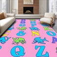 thumbnail image 1 of ODIKA 5'x7' Machine Washable Non-Slip Area Rug, Ocean Discovery Phonics Featuring Sea Life Alphabet Adventures High Traffic Rug with Pad, Pink, 681421, 1 of 8
