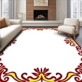 thumbnail image 1 of ODIKA 5'x7' Machine Washable Non-Slip Area Rug, Opulent Ceremony Intertwined Ribbon and Starburst High Traffic Rug with Pad, Red, 731346, 1 of 8