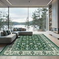 thumbnail image 1 of ODIKA 5x7 Machine Washable Non-Slip Area Rug, Oriental Dark Green High Traffic Rug, Green, 1053300, 1 of 7