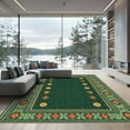 thumbnail image 1 of ODIKA 5'x7' Machine Washable Non-Slip Area Rug, Oriental Dark Green High Traffic Rug, Green, 1067031, 1 of 7