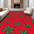 thumbnail image 1 of ODIKA 5'x7' Machine Washable Non-Slip Area Rug, Ornamental Holly Berry Decorative Floor with Traditional Accents High Traffic Rug, Red, 611494, 1 of 7