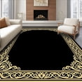 thumbnail image 1 of ODIKA 5'x7' Machine Washable Non-Slip Area Rug, Ornamental with Symmetrical Flourishes High Traffic Rug, Black, 462825, 1 of 7