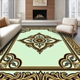 thumbnail image 1 of ODIKA 5'x7' Machine Washable Non-Slip Area Rug, Ornate Medallion Revival Art Nouveau Scrollwork Motif High Traffic Rug, Gold, 559656, 1 of 7