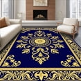 thumbnail image 1 of ODIKA 5'x7' Machine Washable Non-Slip Area Rug, Ornate Medallion with Intricate Floral Scrollwork High Traffic Rug, Blue, 479962, 1 of 7