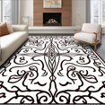thumbnail image 1 of ODIKA 5'x7' Machine Washable Non-Slip Area Rug, Overlapping Scrollwork Timeless Luxurious Exquisite High Traffic Rug with Pad, Black, 584918, 1 of 8