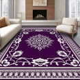 thumbnail image 1 of ODIKA 5'x7' Machine Washable Non-Slip Area Rug, Paisley Teardrop Motif Feline Hideout Den with Foundation High Traffic Rug with Pad, Purple, 679394, 1 of 8