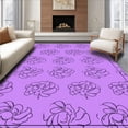 thumbnail image 1 of ODIKA 5'x7' Machine Washable Non-Slip Area Rug, Pink Petal Blossom High Traffic Rug, Purple, 333192, 1 of 7