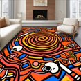 thumbnail image 1 of ODIKA 5'x7' Machine Washable Non-Slip Area Rug, Play Multi Game Court Decoration High Traffic Rug, Orange, 673431, 1 of 7