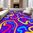 thumbnail image 1 of ODIKA 5'x7' Machine Washable Non-Slip Area Rug, Playful Alphabet Spiral Featuring Bold Letters and Numbers High Traffic Rug with Pad, Blue, 690175, 1 of 8