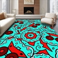 thumbnail image 1 of ODIKA 5'x7' Machine Washable Non-Slip Area Rug, Playful Driver with Cartoon Tires and Splashing Motion Art Design High Traffic Rug with Pad, Blue, 722857, 1 of 8