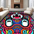 thumbnail image 1 of ODIKA 5'x7' Machine Washable Non-Slip Area Rug, Playful Pooch Handcraft Decorative Stitch Art Design High Traffic Rug with Pad, Pink, 743052, 1 of 8