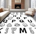 thumbnail image 1 of ODIKA 5'x7' Machine Washable Non-Slip Area Rug, Preschool Letter Recognition Crawling High Traffic Rug, Black, 695830, 1 of 7