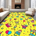 thumbnail image 1 of ODIKA 5'x7' Machine Washable Non-Slip Area Rug, Preschool Literacy Celebration Decorative Teaching High Traffic Rug, Yellow, 698270, 1 of 7