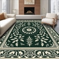 thumbnail image 1 of ODIKA 5'x7' Machine Washable Non-Slip Area Rug, Provincial Cottage Bloom Heritage Natural Timeless Treasure High Traffic Rug with Pad, Green, 577492, 1 of 8