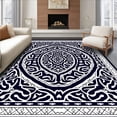 thumbnail image 1 of ODIKA 5'x7' Machine Washable Non-Slip Area Rug, Quatrefoil Medallion Ornate Floor Decoration High Traffic Rug with Pad, Black, 597311, 1 of 8