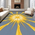 thumbnail image 1 of ODIKA 5'x7' Machine Washable Non-Slip Area Rug, Radiant Starburst Modern Impressionist Elegant Artwork High Traffic Rug, Yellow, 661480, 1 of 7