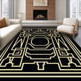 thumbnail image 1 of ODIKA 5'x7' Machine Washable Non-Slip Area Rug, Retro Labyrinth Motif with Minimalist Interlocking High Traffic Rug, Black, 597137, 1 of 7
