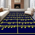 thumbnail image 1 of ODIKA 5'x7' Machine Washable Non-Slip Area Rug, Rhythmic Beat Notation Teaching with Learning High Traffic Rug with Pad, Yellow, 693731, 1 of 8
