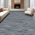 thumbnail image 1 of ODIKA 5'x7' Machine Washable Non-Slip Area Rug, Rhythmic Wave Undulating Modern Minimalist Stylish Trendy High Traffic Rug, Ivory, 540120, 1 of 5