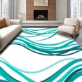 thumbnail image 1 of ODIKA 5'x7' Machine Washable Non-Slip Area Rug, Rippling Wave 3D Aesthetic Plush High Traffic Rug with Pad, Blue, 704606, 1 of 8