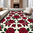 thumbnail image 1 of ODIKA 5'x7' Machine Washable Non-Slip Area Rug, Romantic Heirloom Floral Palatial Sophisticated High Traffic Rug, Red, 611949, 1 of 7