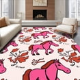 thumbnail image 1 of ODIKA 5'x7' Machine Washable Non-Slip Area Rug, Rustic Farm Animal Crafting Supplies High Traffic Rug, Pink, 744732, 1 of 7