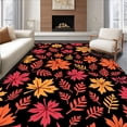 thumbnail image 1 of ODIKA 5'x7' Machine Washable Non-Slip Area Rug, Rustic Farmhouse Autumn Leaf Entrance Greeting Doorstep High Traffic Rug, Black, 602309, 1 of 7