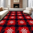 thumbnail image 1 of ODIKA 5'x7' Machine Washable Non-Slip Area Rug, Rustic Farmhouse Snowfall Entrance Welcome High Traffic Rug with Pad, Red, 608798, 1 of 8