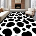 thumbnail image 1 of ODIKA 5'x7' Machine Washable Non-Slip Area Rug, Rustic Fireplace Accent with Traditional Cowhide Design High Traffic Rug with Pad, Black, 614875, 1 of 8