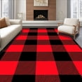 thumbnail image 1 of ODIKA 5'x7' Machine Washable Non-Slip Area Rug, Rustic Tartan Featuring Layered Crosshatch and Subtle Diagonal Highlights High Traffic Rug with Pad, Red, 504065, 1 of 8