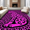 thumbnail image 1 of ODIKA 5'x7' Machine Washable Non-Slip Area Rug, Safari Leopard Outline Cartoon Spotted Animal High Traffic Rug with Pad, Pink, 723809, 1 of 8
