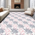 thumbnail image 1 of ODIKA 5'x7' Machine Washable Non-Slip Area Rug, Scandinavian Holiday Pines with Radiant Snowburst and Delicate High Traffic Rug with Pad, Pink, 625693, 1 of 8