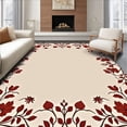 thumbnail image 1 of ODIKA 5'x7' Machine Washable Non-Slip Area Rug, Seasonal Vine Foliage Festive Decorative Surface High Traffic Rug, Beige, 602563, 1 of 7