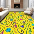 thumbnail image 1 of ODIKA 5'x7' Machine Washable Non-Slip Area Rug, Seasons and Shapes Learning Path Featuring Playful ABC High Traffic Rug, Yellow, 695444, 1 of 7