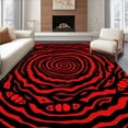 thumbnail image 1 of ODIKA 5'x7' Machine Washable Non-Slip Area Rug, Grinning Visage Spiral Decorative High Traffic Rug, Black, 728144, 1 of 5
