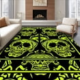 thumbnail image 1 of ODIKA 5'x7' Machine Washable Non-Slip Area Rug, Skull Crossbones Tufted Contemporary Art High Traffic Rug with Pad, Black, 700164, 1 of 8