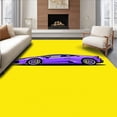 thumbnail image 1 of ODIKA 5'x7' Machine Washable Non-Slip Area Rug, Sleek Sports Automobile Decorative Accent Flooring High Traffic Rug, Yellow, 655709, 1 of 7