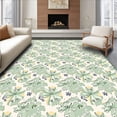 thumbnail image 1 of ODIKA 5'x7' Machine Washable Non-Slip Area Rug, Snowflake Cascade Design Cushioned with Merry Wishes Typography High Traffic Rug, Green, 625430, 1 of 5