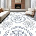 thumbnail image 1 of ODIKA 5'x7' Machine Washable Non-Slip Area Rug, Snowflake Latch Hook Kit with Intricate Winter Design High Traffic Rug, Gray, 634749, 1 of 7