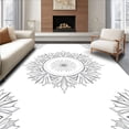 thumbnail image 1 of ODIKA 5'x7' Machine Washable Non-Slip Area Rug, Snowflake Medallion Latch Hook Kit with Intricate Winter Crystal Design High Traffic Rug, Gray, 643996, 1 of 7