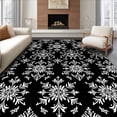 thumbnail image 1 of ODIKA 5'x7' Machine Washable Non-Slip Area Rug, Snowflake Medallion Winter Celebration Anti Skid Accent High Traffic Rug with Pad, Black, 627519, 1 of 8