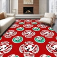 thumbnail image 1 of ODIKA 5'x7' Machine Washable Non-Slip Area Rug, Snowman Cheerful Peppermint Ring Decorative Festive High Traffic Rug, Red, 654890, 1 of 7